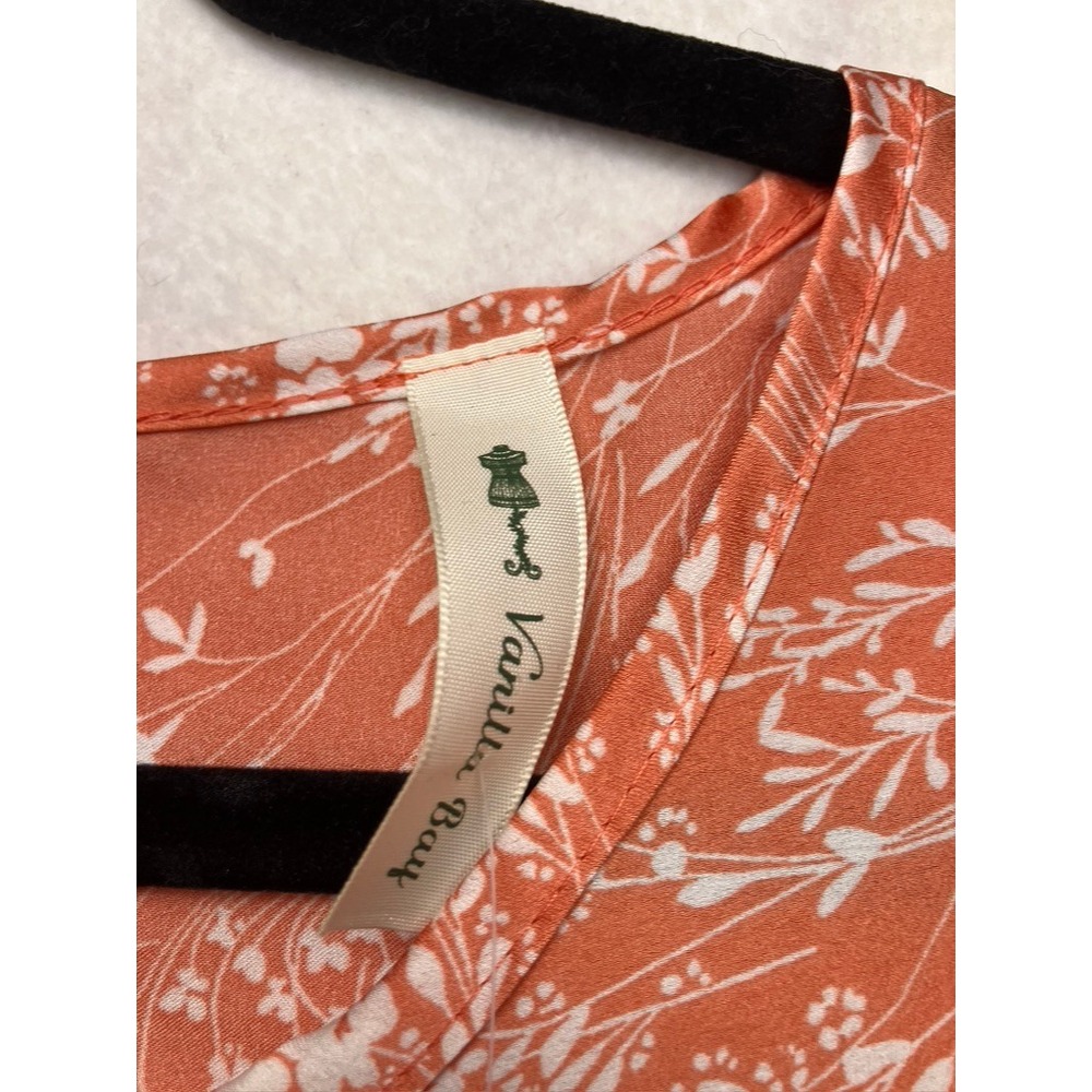 Vanilla Bay Womens 3X Rust Orange Floral Tiered Babydoll Top VT28391PLUSGG - Picture 2 of 7